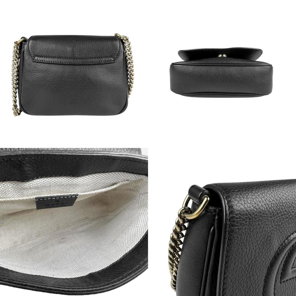 GUCCI Shoulder Bag Soho Leather Black Women's 323190 z4081 - Picture 3 of 5
